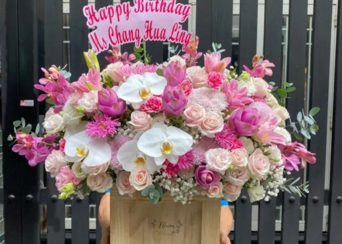 giỏ hoa sinh nhật tặng cho mẹ 